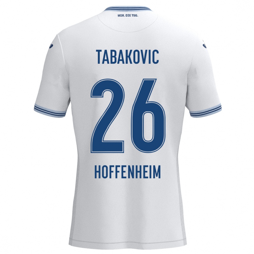 Homme Football Maillot Haris Tabakovic #26 Blanc Bleu Tenues Extérieur 2024/25