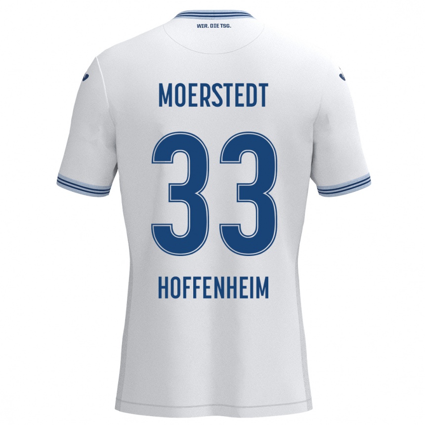 Homme Football Maillot Max Moerstedt #33 Blanc Bleu Tenues Extérieur 2024/25