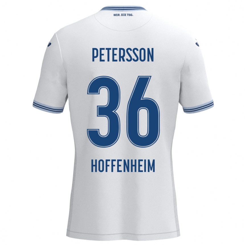 Homme Football Maillot Lúkas Petersson #36 Blanc Bleu Tenues Extérieur 2024/25