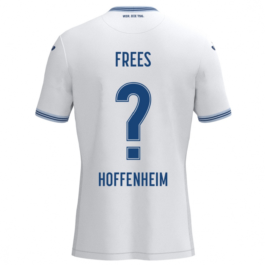 Homme Football Maillot Kelven Frees #0 Blanc Bleu Tenues Extérieur 2024/25