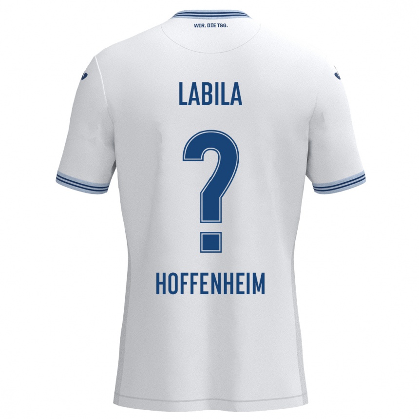 Homme Football Maillot Daniel Labila #0 Blanc Bleu Tenues Extérieur 2024/25