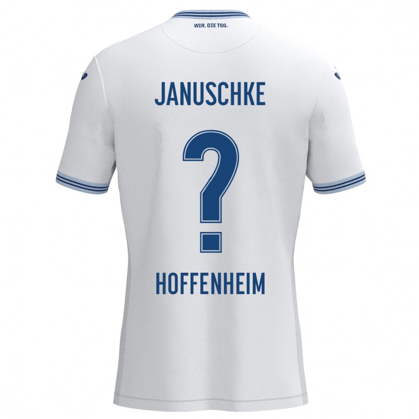 Homme Football Maillot Tim Januschke #0 Blanc Bleu Tenues Extérieur 2024/25