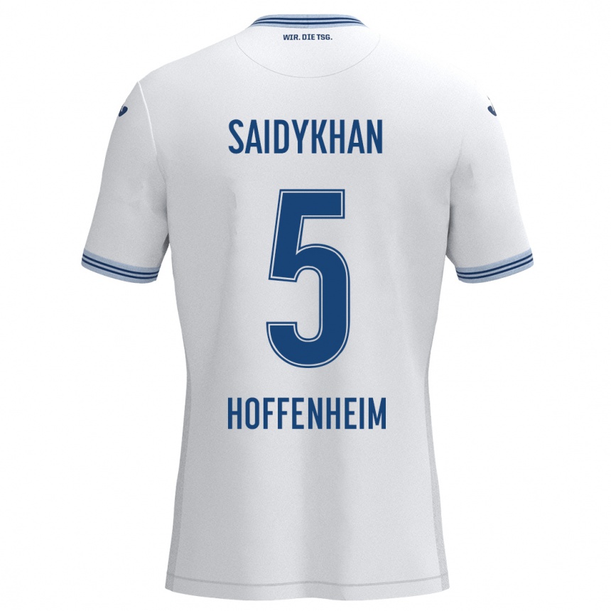 Homme Football Maillot Ibrahim Saidykhan #5 Blanc Bleu Tenues Extérieur 2024/25