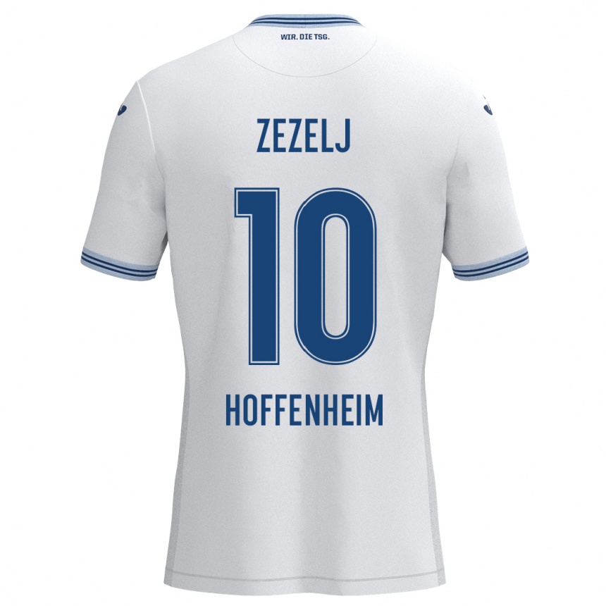 Homme Football Maillot Neno Zezelj #10 Blanc Bleu Tenues Extérieur 2024/25