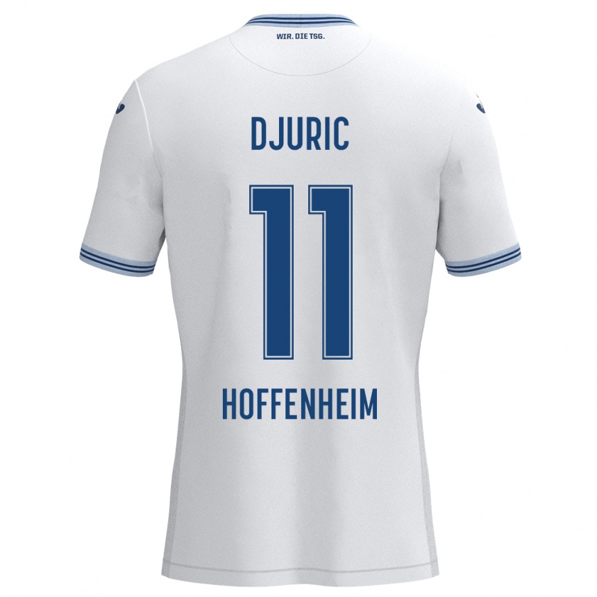 Homme Football Maillot Luka Djuric #11 Blanc Bleu Tenues Extérieur 2024/25