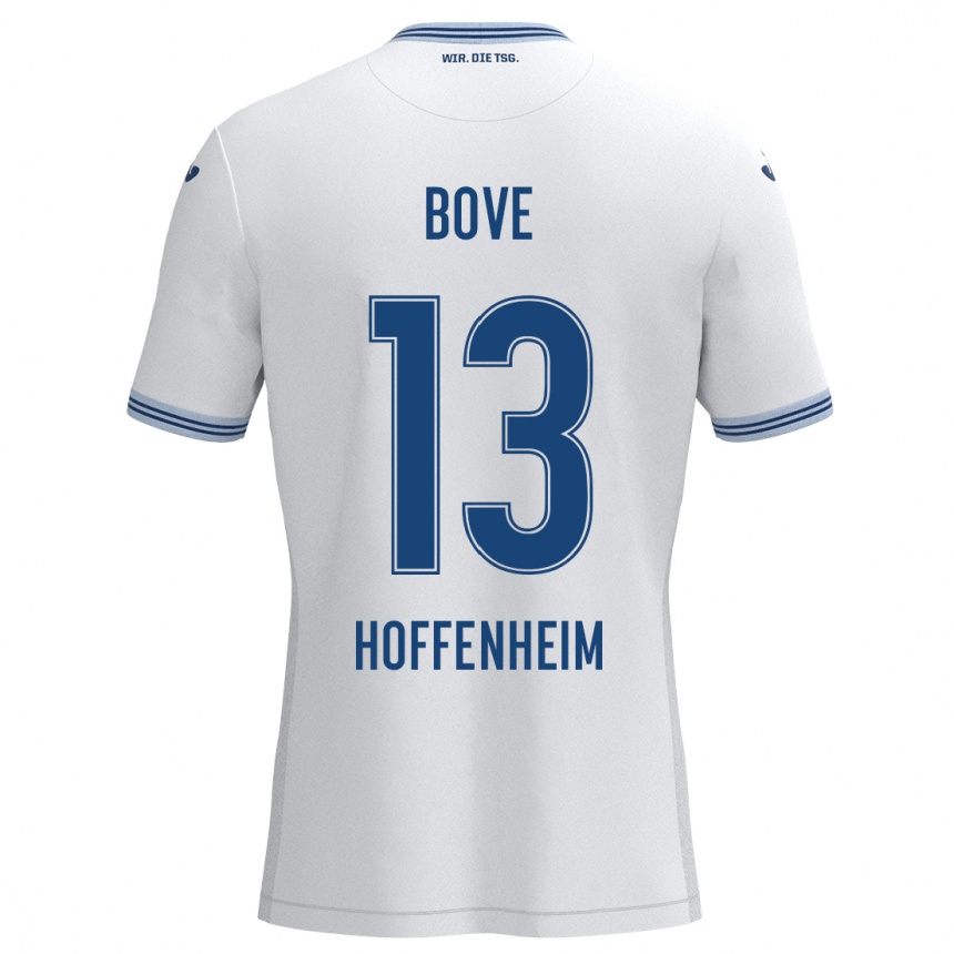 Homme Football Maillot Nevio Bove #13 Blanc Bleu Tenues Extérieur 2024/25