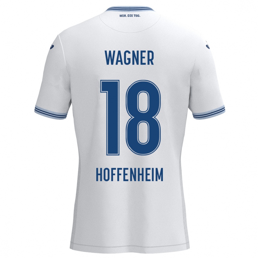 Homme Football Maillot Ricardo Wagner #18 Blanc Bleu Tenues Extérieur 2024/25