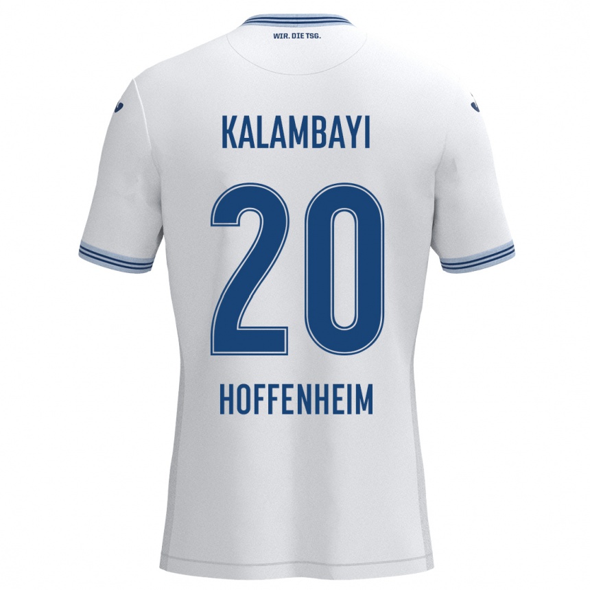 Homme Football Maillot Simon Kalambayi #20 Blanc Bleu Tenues Extérieur 2024/25