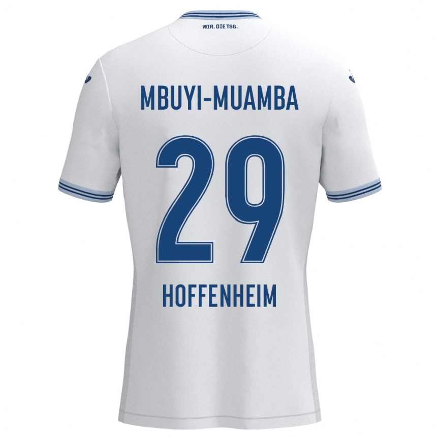 Homme Football Maillot Hubert Mbuyi-Muamba #29 Blanc Bleu Tenues Extérieur 2024/25