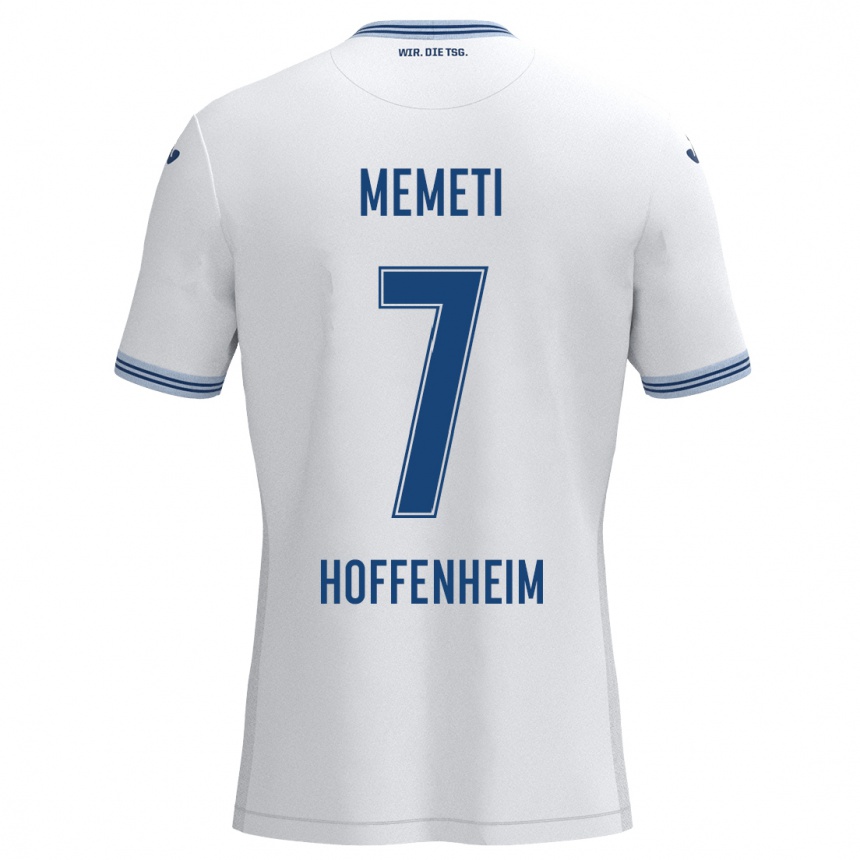 Homme Football Maillot Erëleta Memeti #7 Blanc Bleu Tenues Extérieur 2024/25