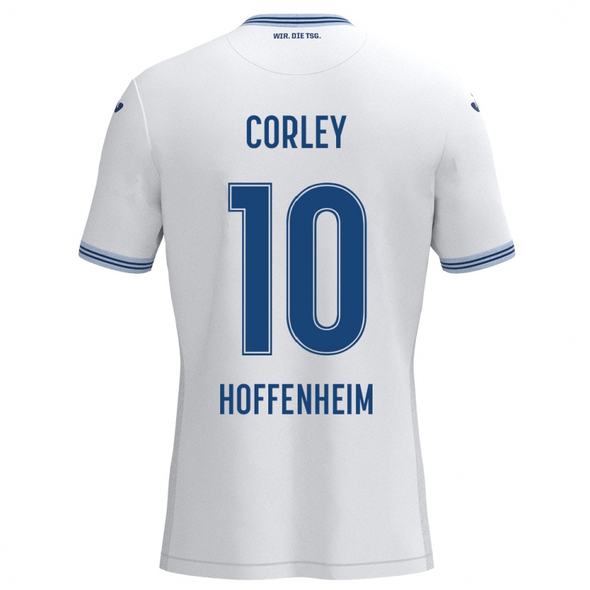 Homme Football Maillot Gia Corley #10 Blanc Bleu Tenues Extérieur 2024/25