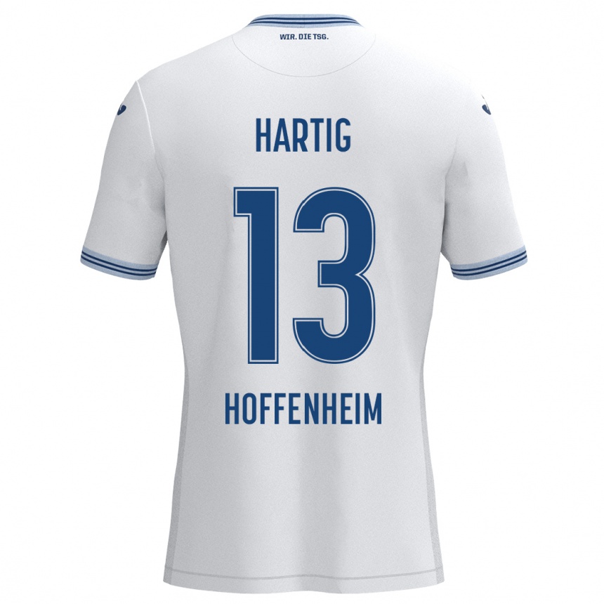 Homme Football Maillot Isabella Hartig #13 Blanc Bleu Tenues Extérieur 2024/25