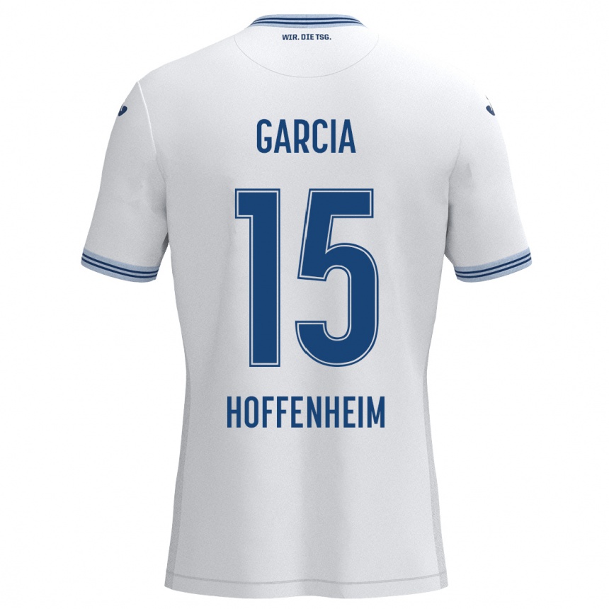 Homme Football Maillot Marta Cazalla Garcia #15 Blanc Bleu Tenues Extérieur 2024/25