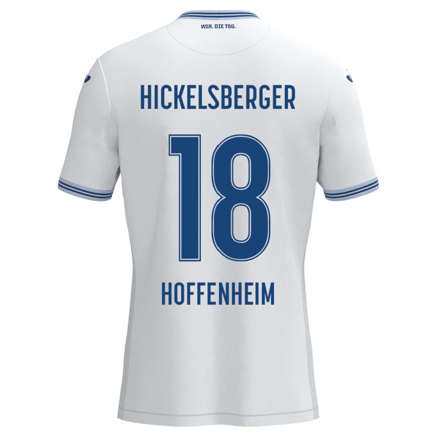 Homme Football Maillot Julia Hickelsberger #18 Blanc Bleu Tenues Extérieur 2024/25