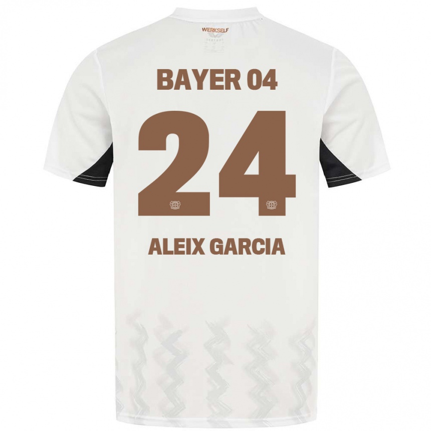 Homme Football Maillot Aleix García #24 Blanc Noir Tenues Extérieur 2024/25