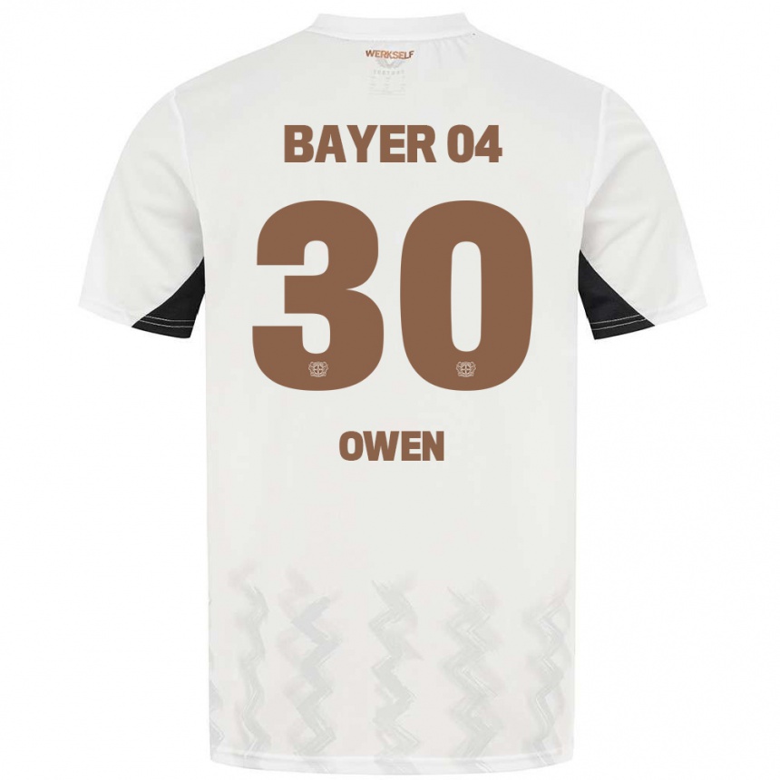 Homme Football Maillot Emmanuel Owen #30 Blanc Noir Tenues Extérieur 2024/25