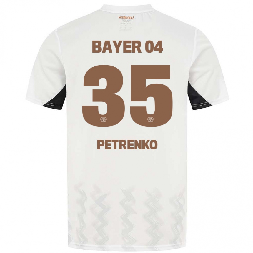 Homme Football Maillot Oleksandr Petrenko #35 Blanc Noir Tenues Extérieur 2024/25