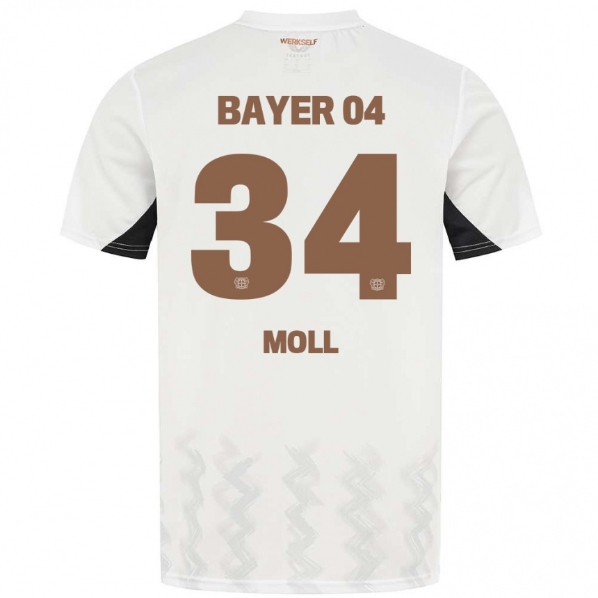 Homme Football Maillot Anne Moll #34 Blanc Noir Tenues Extérieur 2024/25