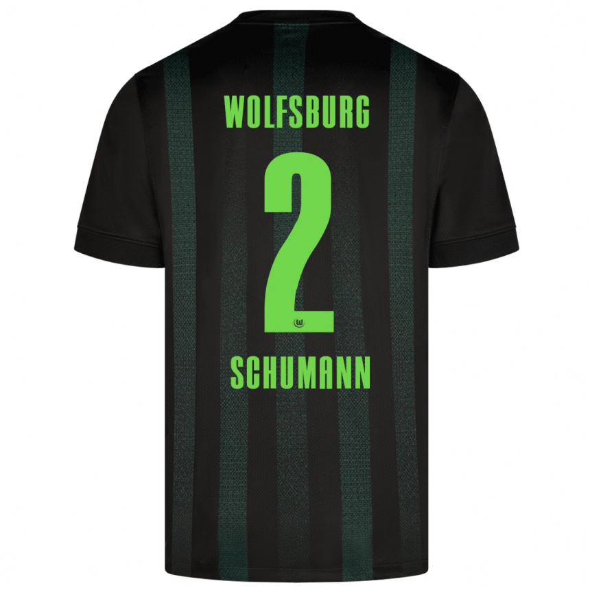 Homme Football Maillot Anton Schumann #2 Vert Foncé Tenues Extérieur 2024/25