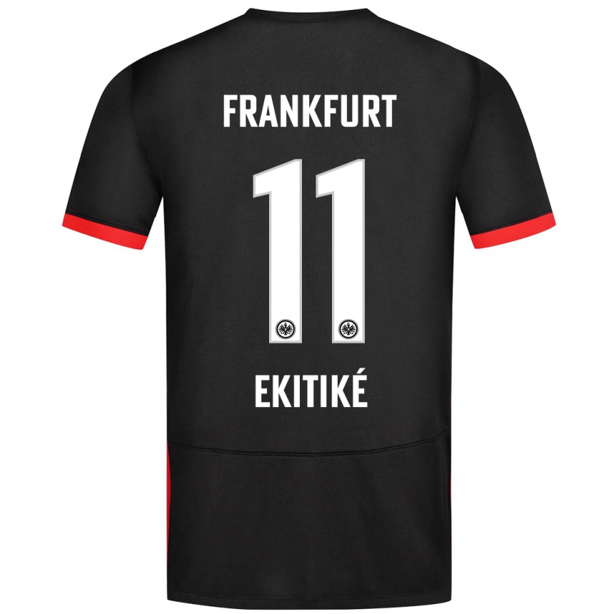 Homme Football Maillot Hugo Ekitiké #11 Noir Tenues Extérieur 2024/25