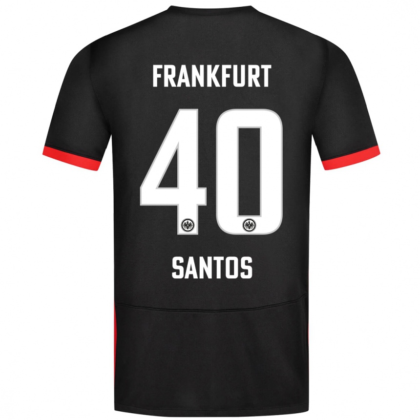 Homme Football Maillot Kauã Santos #40 Noir Tenues Extérieur 2024/25