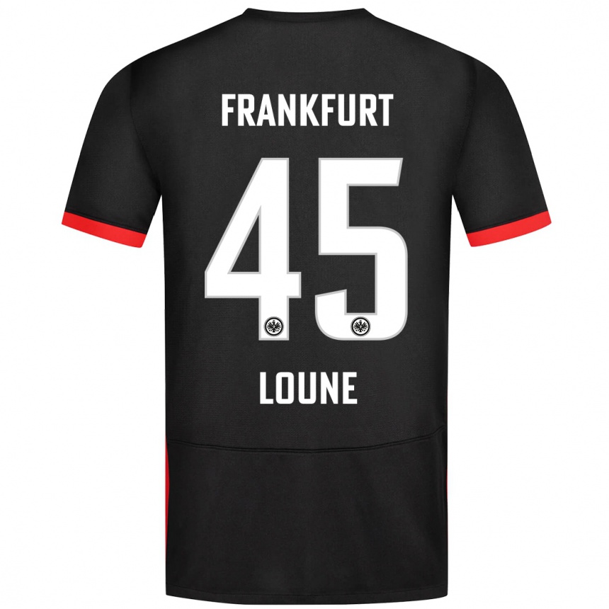 Homme Football Maillot Mehdi Loune #45 Noir Tenues Extérieur 2024/25