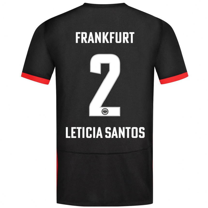 Homme Football Maillot Letícia Santos De Oliveira #2 Noir Tenues Extérieur 2024/25