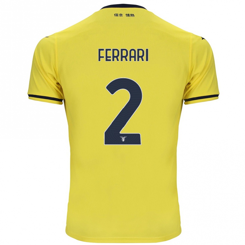 Homme Football Maillot Lorenzo Ferrari #2 Jaune Tenues Extérieur 2024/25