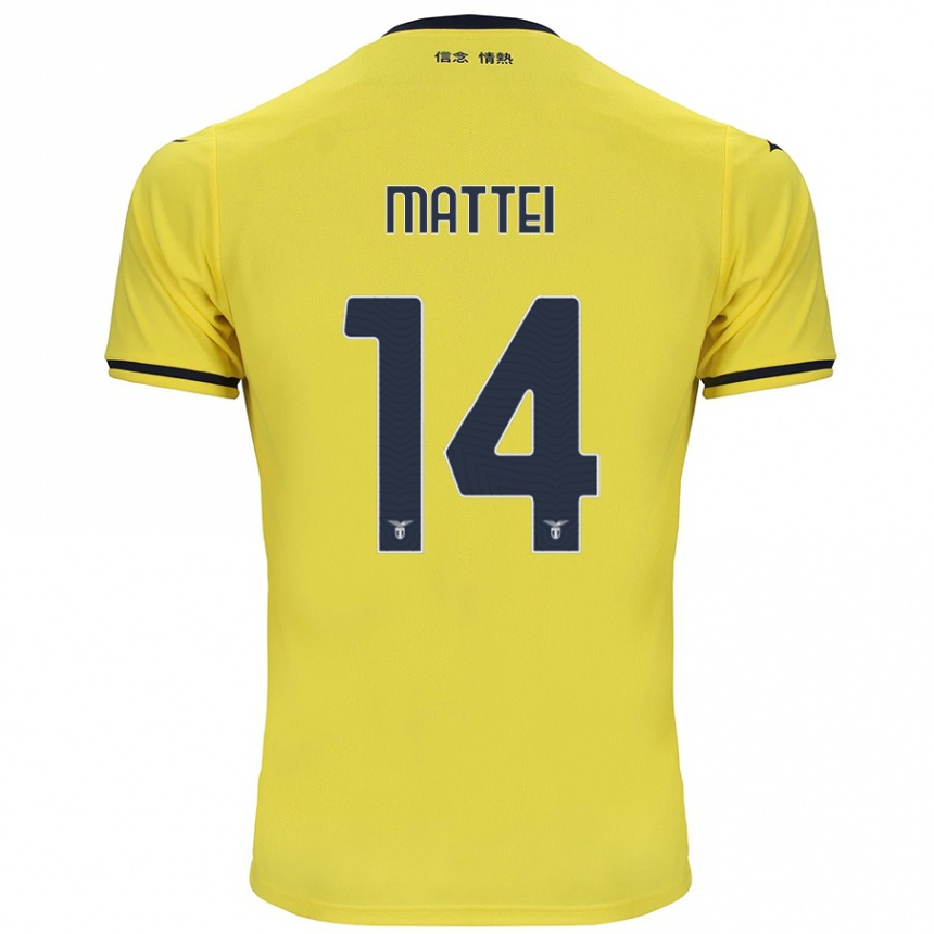 Homme Football Maillot Sarah Mattei #14 Jaune Tenues Extérieur 2024/25