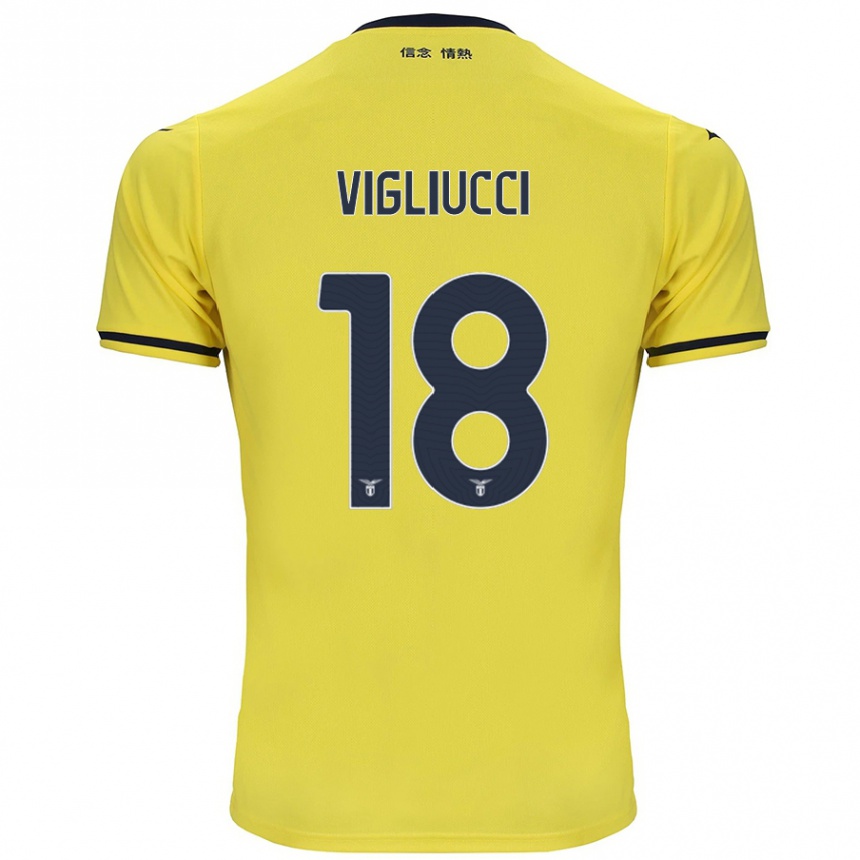 Homme Football Maillot Chiara Vigliucci #18 Jaune Tenues Extérieur 2024/25