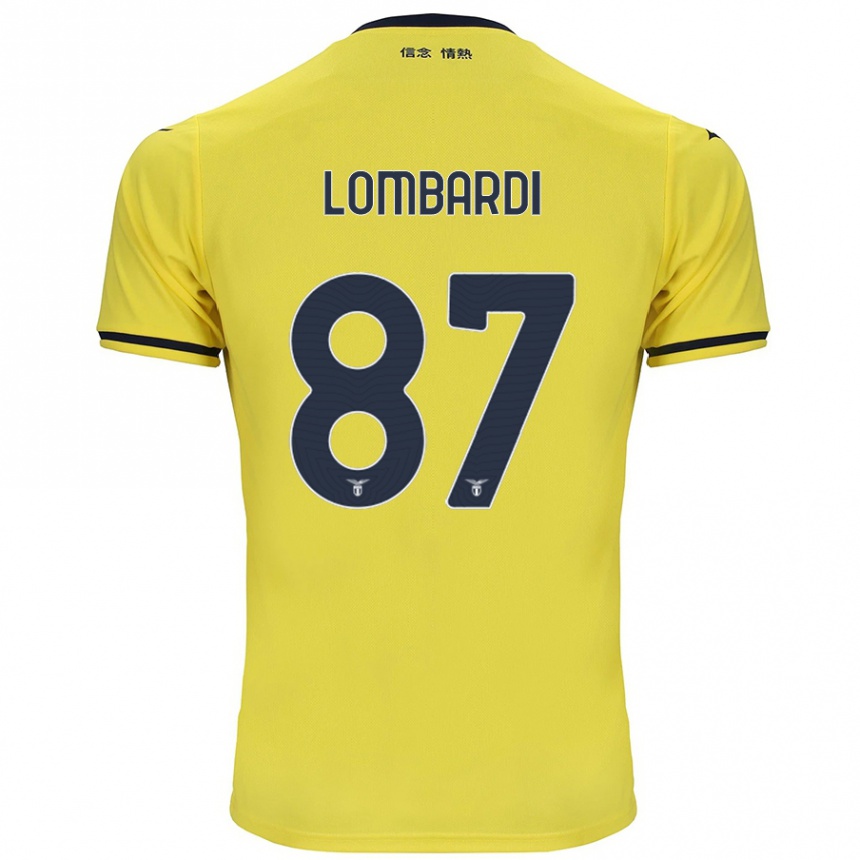 Homme Football Maillot Cristiano Lombardi #87 Jaune Tenues Extérieur 2024/25