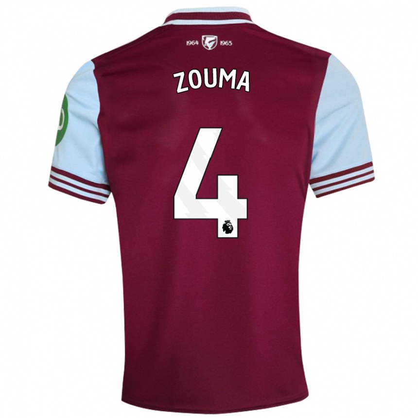 Femme Football Maillot Kurt Zouma #4 Rouge Foncé Tenues Domicile 2024/25