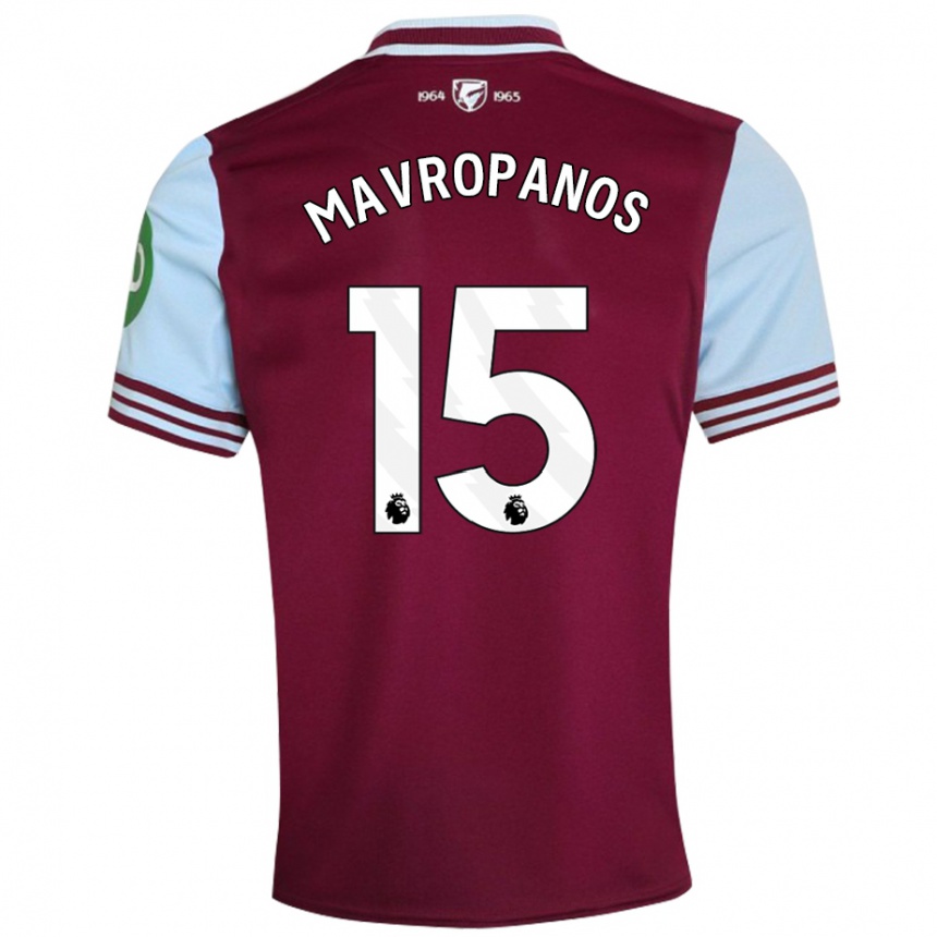 Femme Football Maillot Konstantinos Mavropanos #15 Rouge Foncé Tenues Domicile 2024/25