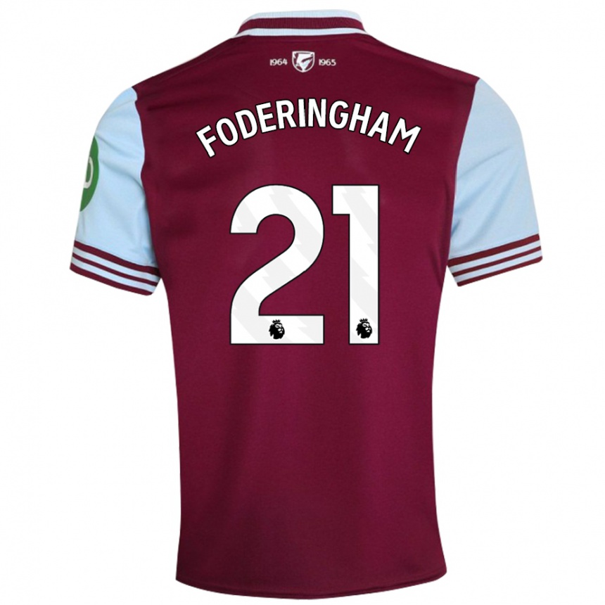 Femme Football Maillot Wes Foderingham #21 Rouge Foncé Tenues Domicile 2024/25