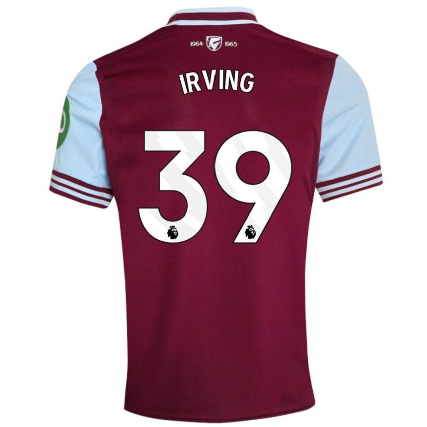 Femme Football Maillot Andy Irving #39 Rouge Foncé Tenues Domicile 2024/25