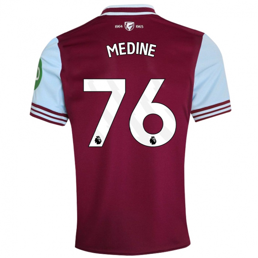 Femme Football Maillot Jethro Medine #76 Rouge Foncé Tenues Domicile 2024/25