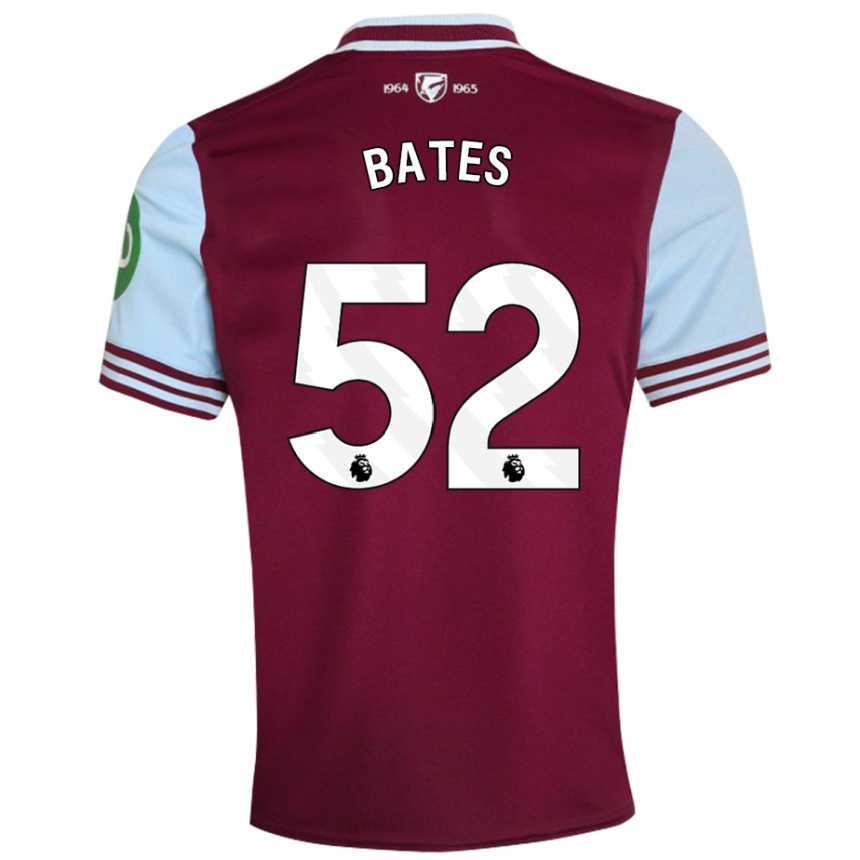 Femme Football Maillot Billy Bates #52 Rouge Foncé Tenues Domicile 2024/25