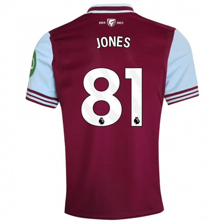 Femme Football Maillot Liam Jones #81 Rouge Foncé Tenues Domicile 2024/25