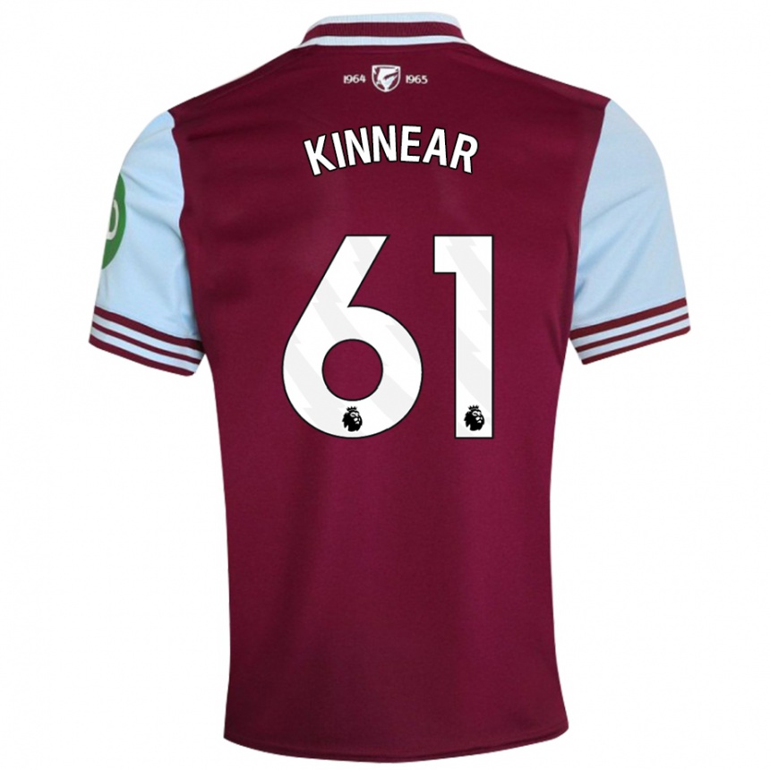 Femme Football Maillot Brian Kinnear #61 Rouge Foncé Tenues Domicile 2024/25