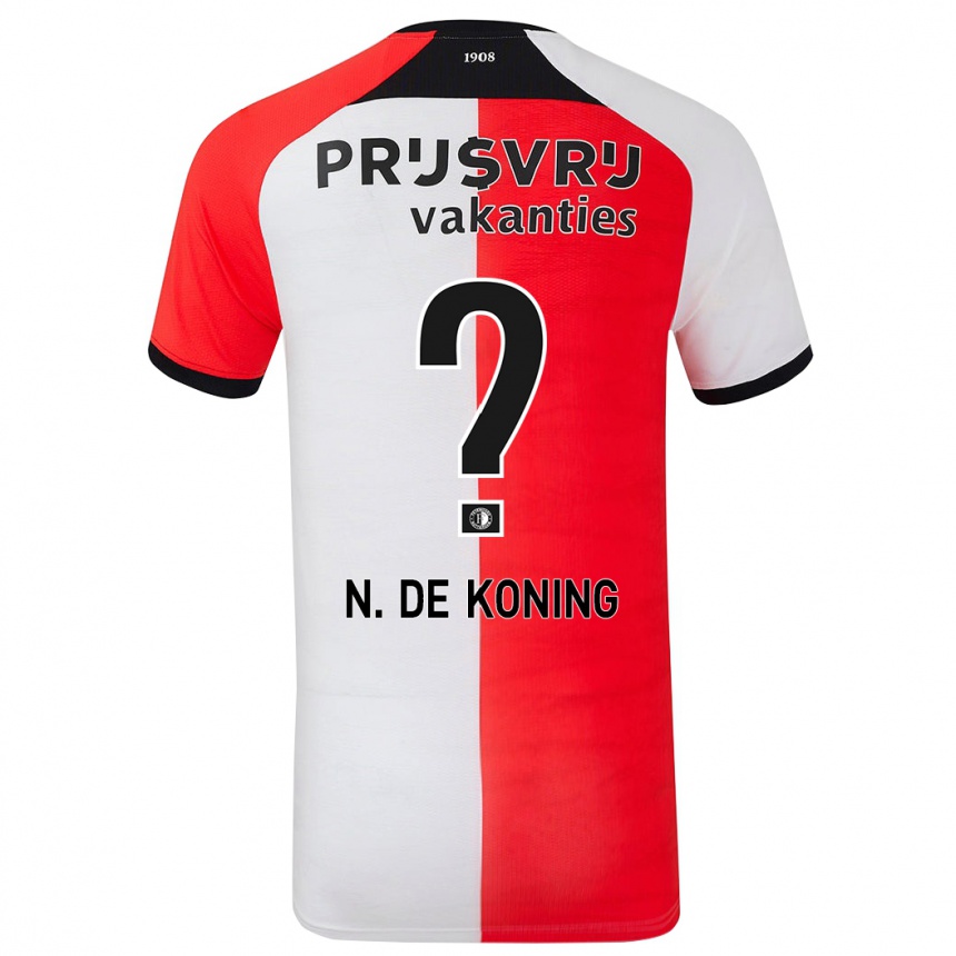 Femme Football Maillot Nick De Koning #0 Rouge Blanc Tenues Domicile 2024/25