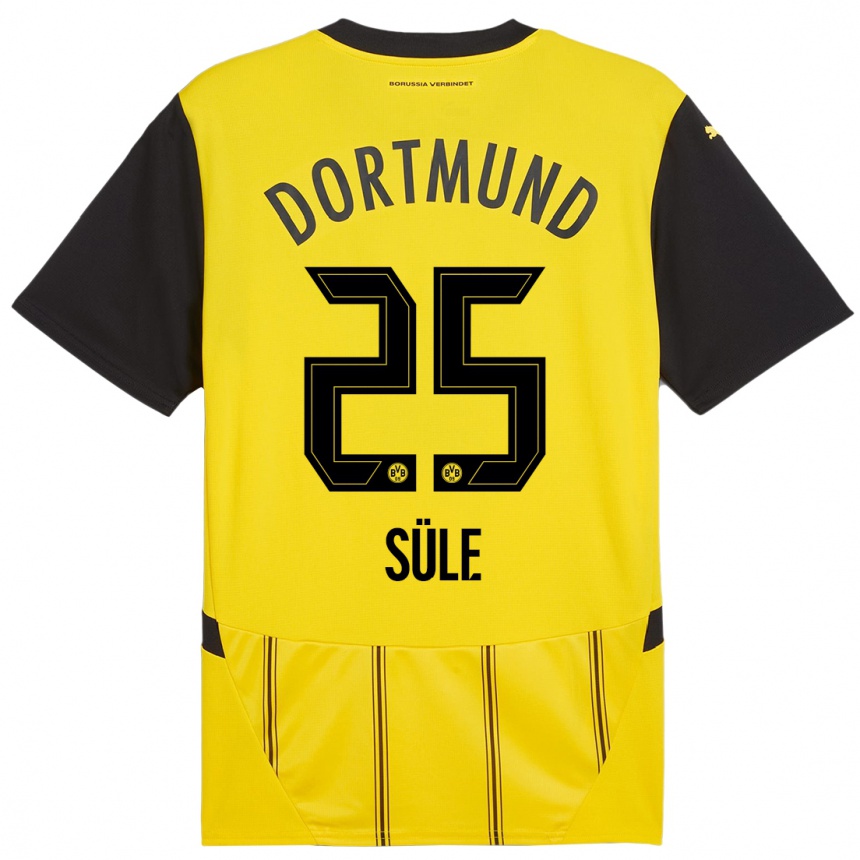 Femme Football Maillot Niklas Sule #25 Jaune Noir Tenues Domicile 2024/25