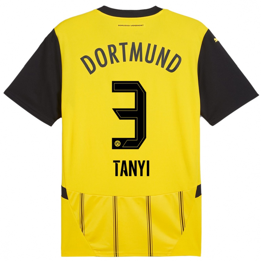 Femme Football Maillot Paul Tanyi #3 Jaune Noir Tenues Domicile 2024/25