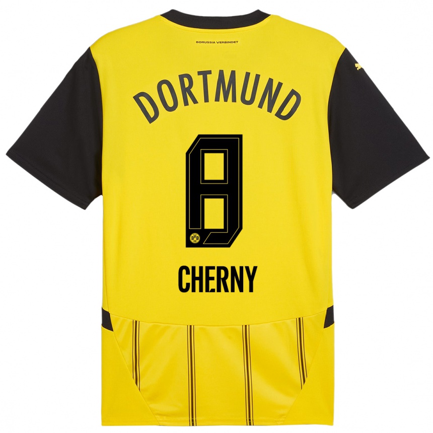 Femme Football Maillot Nick Cherny #8 Jaune Noir Tenues Domicile 2024/25