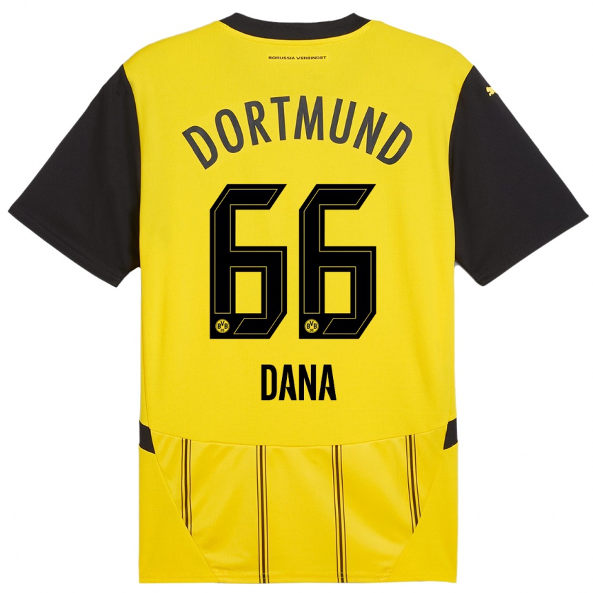 Femme Football Maillot Bleckmann Dana #66 Jaune Noir Tenues Domicile 2024/25