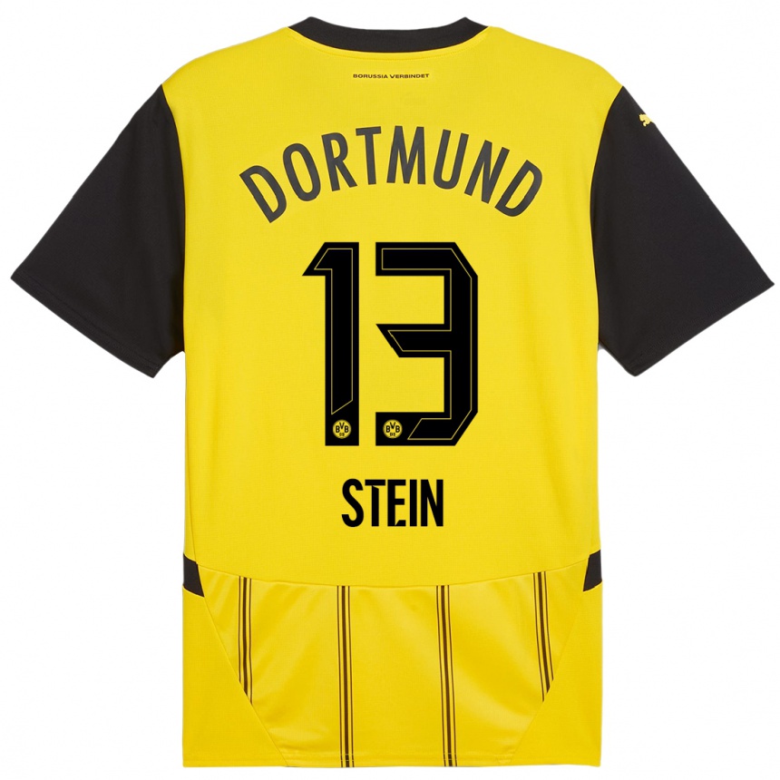 Femme Football Maillot Daniel Stein #13 Jaune Noir Tenues Domicile 2024/25