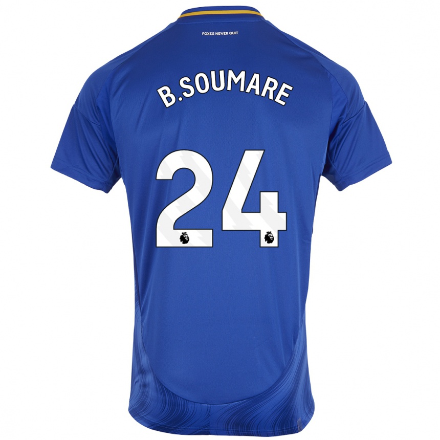 Femme Football Maillot Boubakary Soumare #24 Bleu Blanc Tenues Domicile 2024/25