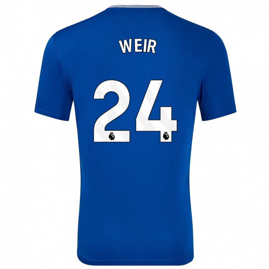 Femme Football Maillot Kenzie Weir #24 Bleu Avec Tenues Domicile 2024/25