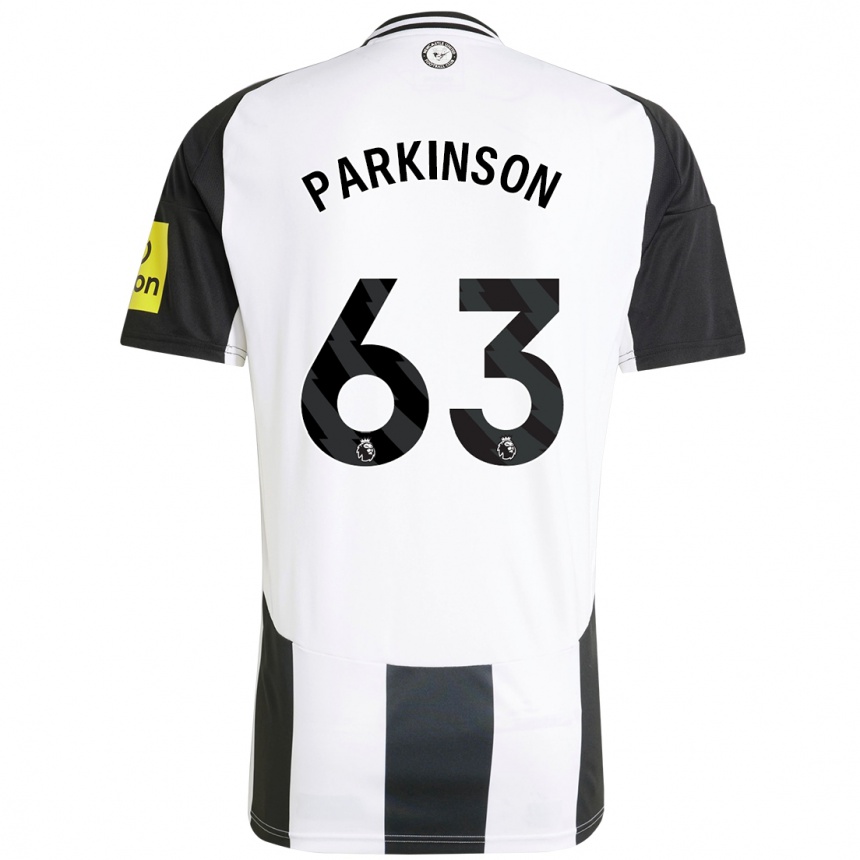 Femme Football Maillot Ben Parkinson #63 Blanc Noir Tenues Domicile 2024/25