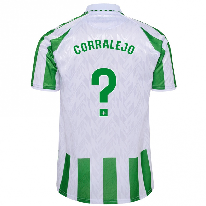 Femme Football Maillot Iván Corralejo #0 Rayures Vertes Et Blanches Tenues Domicile 2024/25