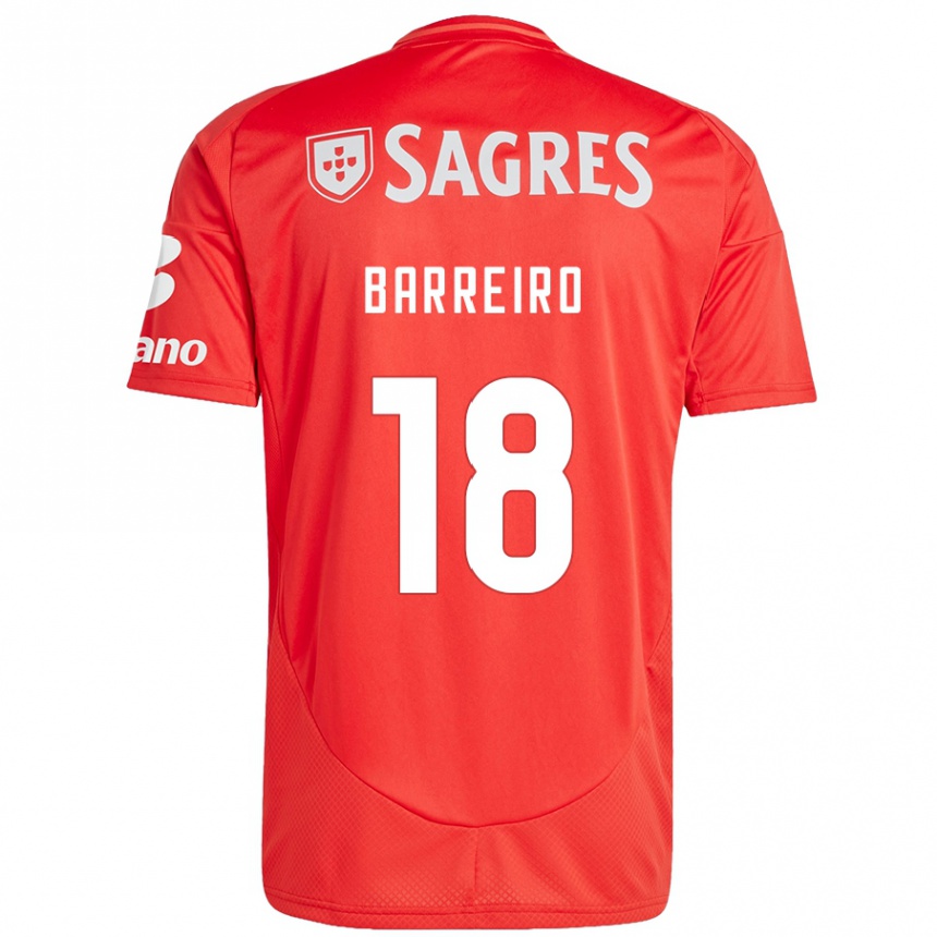 Femme Football Maillot Leandro Barreiro #18 Rouge Blanc Tenues Domicile 2024/25